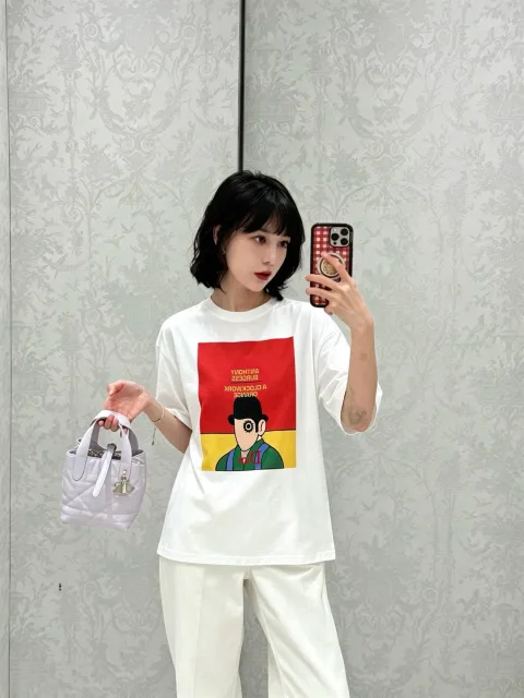 디올 북 커버 프린트 반팔 티셔츠 693J655A3947_C970