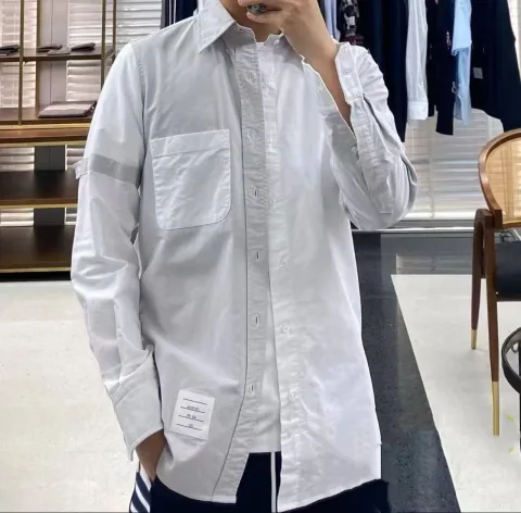 톰브라운 토널 스플라이스 암밴드 셔츠