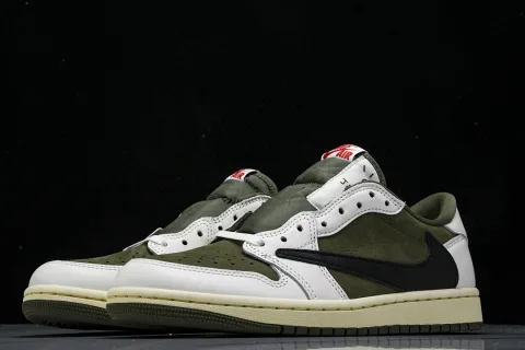 Nike Q50(LJR.顶级原厂)Travis Scott x Air Jordan 1 Low OG“Medium Olive”米绿 DM7866-200