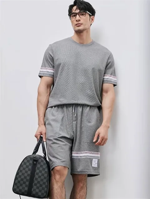 톰브라운 코튼 밀라노 스티치 사이드 슬릿 니트 반팔 티셔츠 MJS204AJ0046415 (3 COLOR)