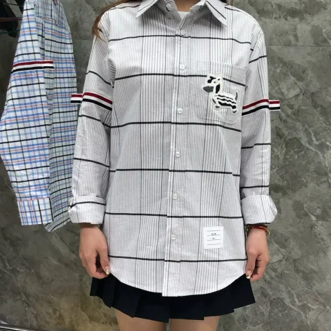 톰브라운 깅엄 체크 암 밴드 셔츠 (2 COLOR)